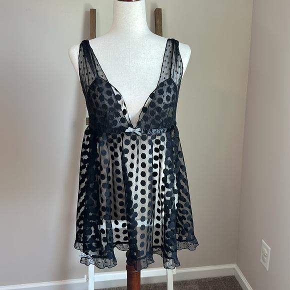 Victoria's Secret Other - Victoria's Secret Black Mesh Babydoll Top Size Large in Good Used Condition